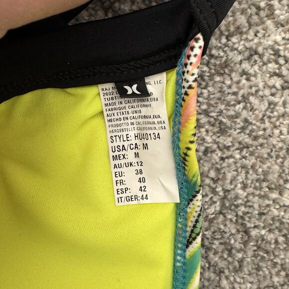 Hurley Halter Bikini Swim Top M Boho Chic Tribal Surfer Bright Rave Festival Y2K - Picture 6 of 7